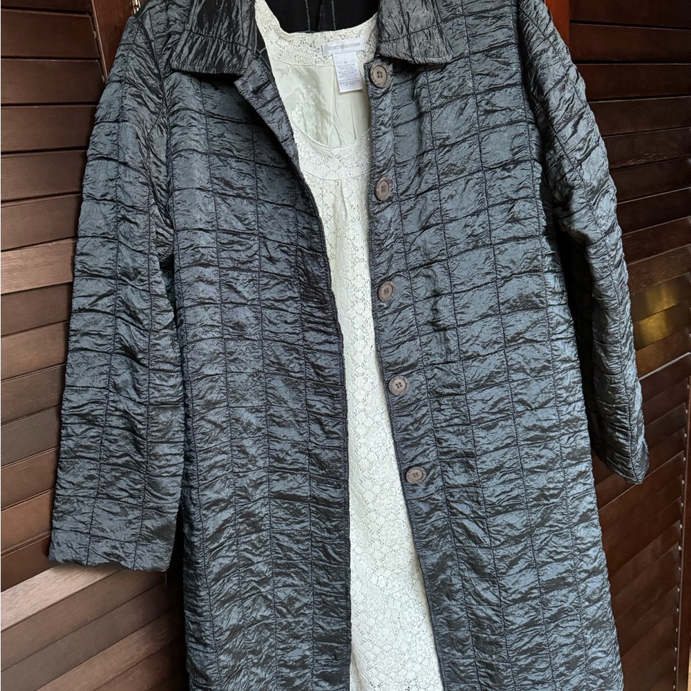 Midi Jacket with Quilted Look